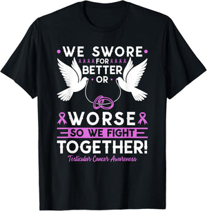 Testicular Cancer Awareness Spouse Husband Wife Support T-Shirt - T-Shirt | Black