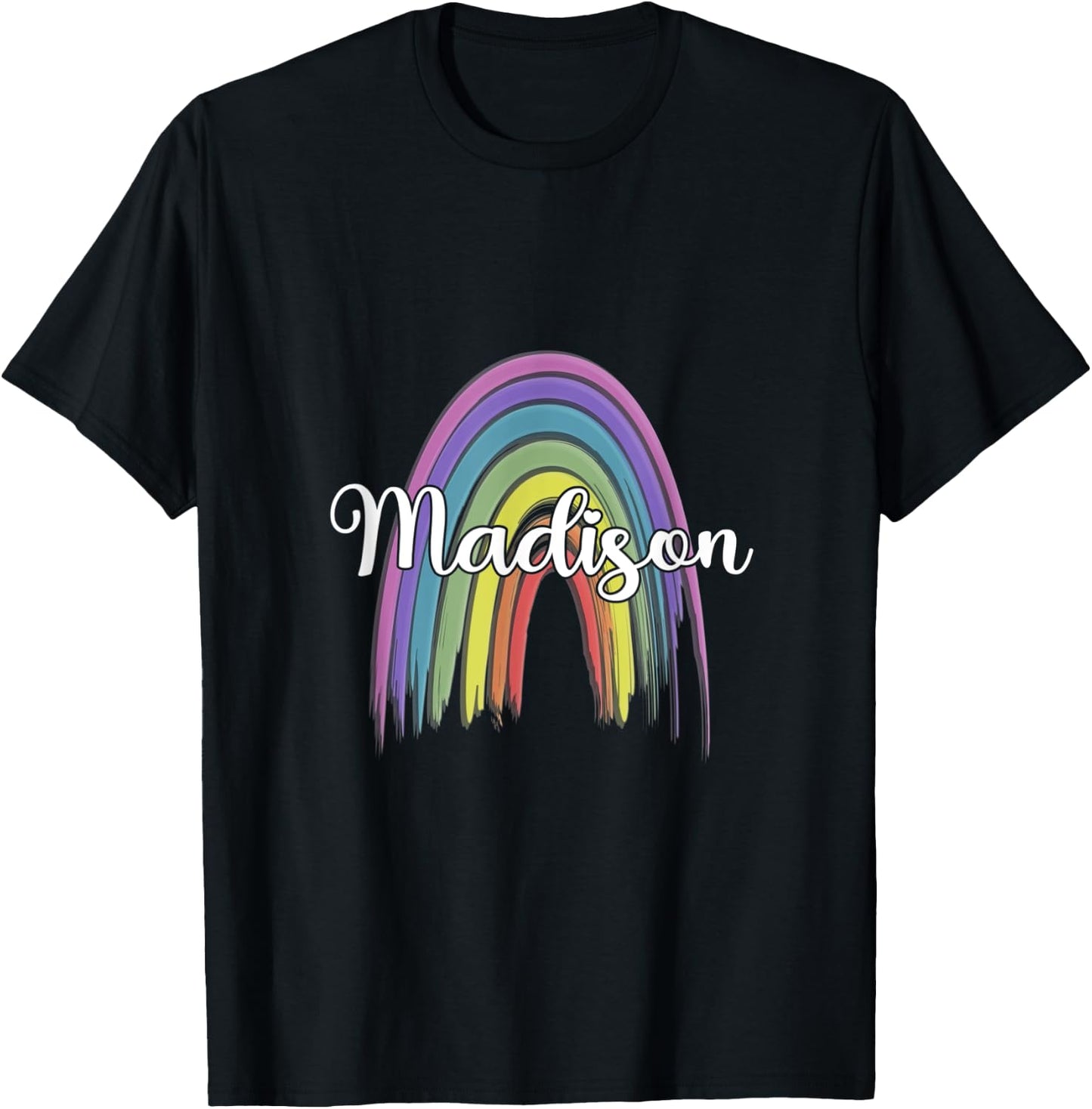 MADISON Rainbow Girls Custom Name T-Shirt - T-Shirt | Black