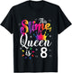 slime queen crown Birthday 8th Gift girls 8 years old T-Shirt - T-Shirt | Black