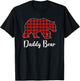 Red Plaid Bear Christmas Pajama Daddy Matching Family Dad T-Shirt - T-Shirt | Black