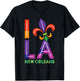 New Orleans Louisiana Love Vintage Retro Souvenir Gift T-Shirt - T-Shirt | Black