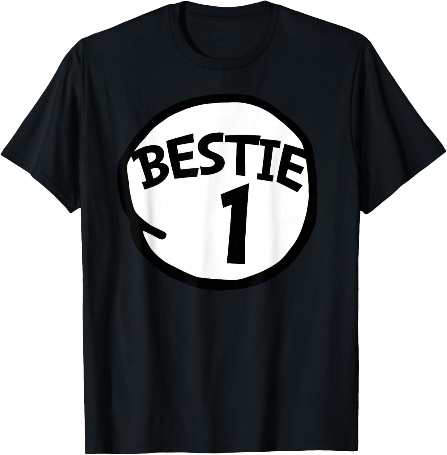 Bestie Number 1 Matching Group Bestie 1 T-Shirt - T-Shirt | Black