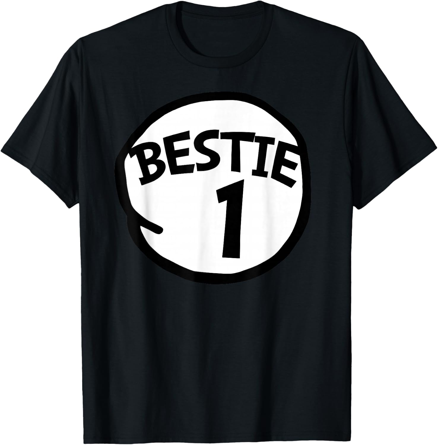 Bestie Number 1 Matching Group Bestie 1 T-Shirt - T-Shirt | Black