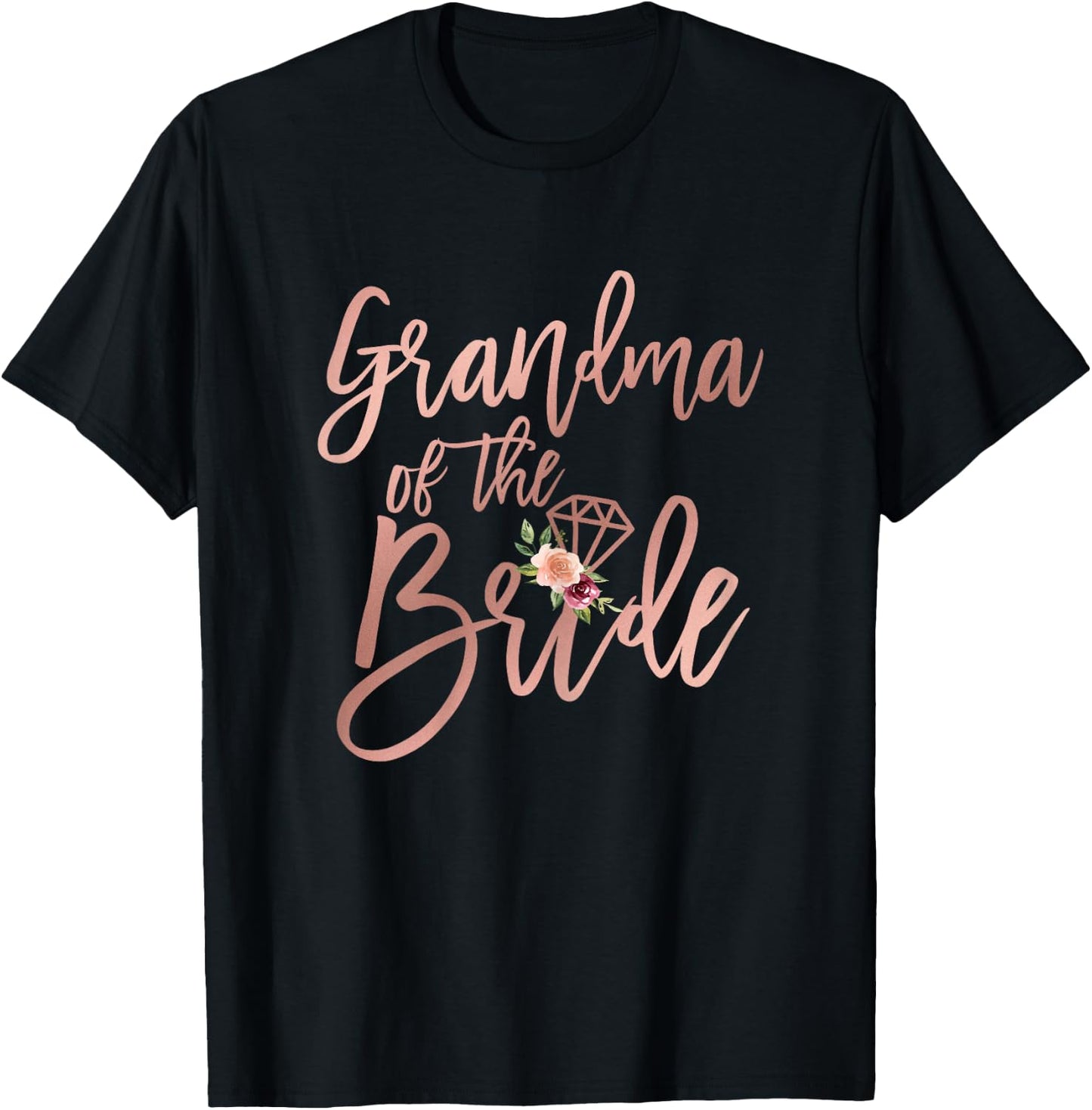 Wedding Shower for Grandma of the Bride from Bride Floral T-Shirt - T-Shirt | Black