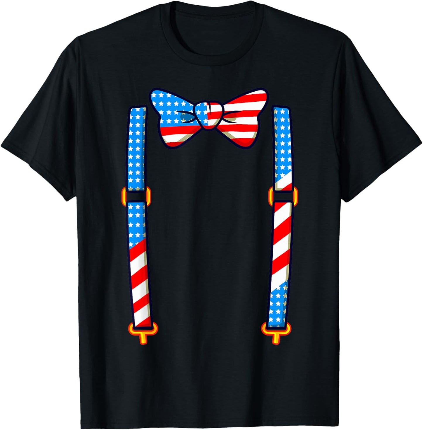 American Tuxedo Costume Funny 4th of July USA Men Women Kids T-Shirt - T-Shirt | Black