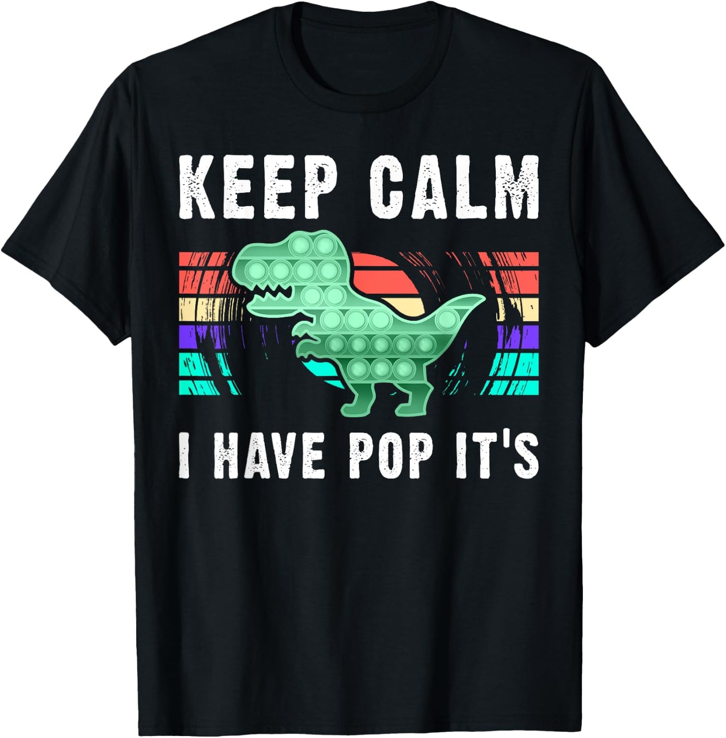 Fidget Toy Pop It Dinosaur for Boys T-Shirt - T-Shirt | Black