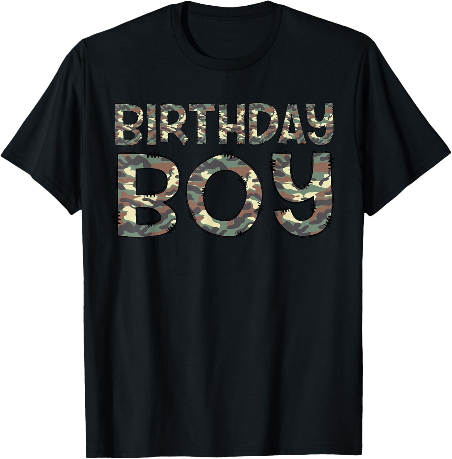 It's My Birthday Boy Camo Hunting Camouflage Matching Family T-Shirt - T-Shirt | Black