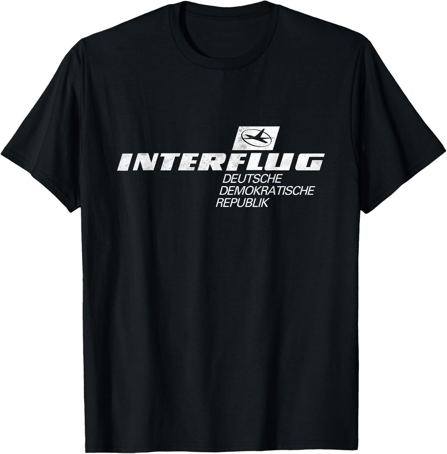Interflug DDR Ossi Airline Aeroplane Vintage T-Shirt - T-Shirt | Black