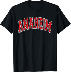 Anaheim Arched Red Text T-Shirt - T-Shirt | Black