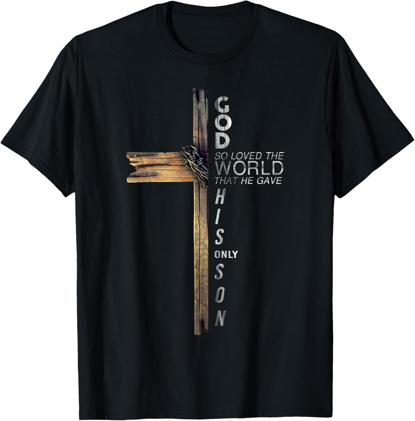 Son Of God Jesus Christ Cross Christian 9 John 3 16 T-Shirt - T-Shirt | Black