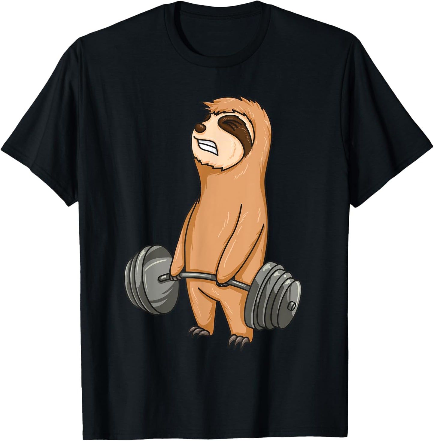 Baby Sloth Weight Lifting Fitness Motivation Workout T-Shirt - T-Shirt | Black