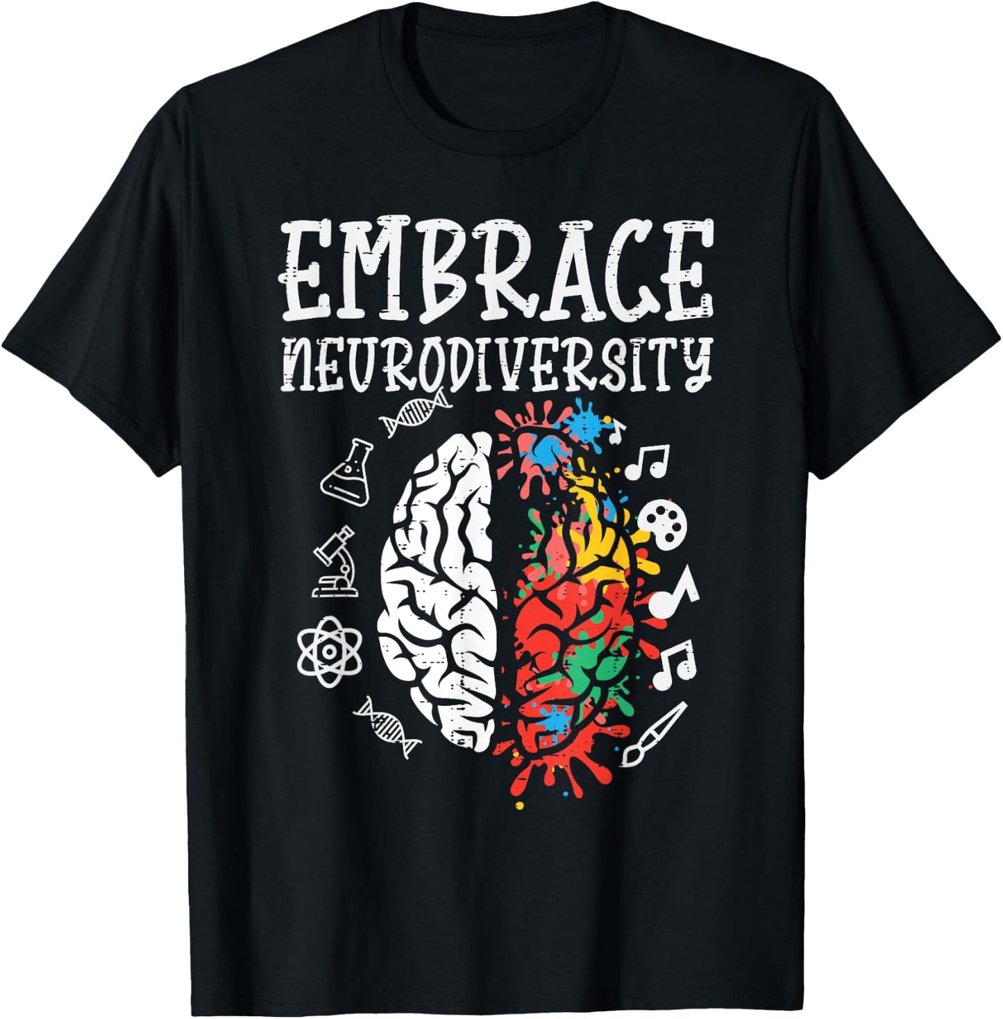 Embrace Neurodiversity Autism Awareness ASD Men Women Kids T-Shirt - T-Shirt | Black