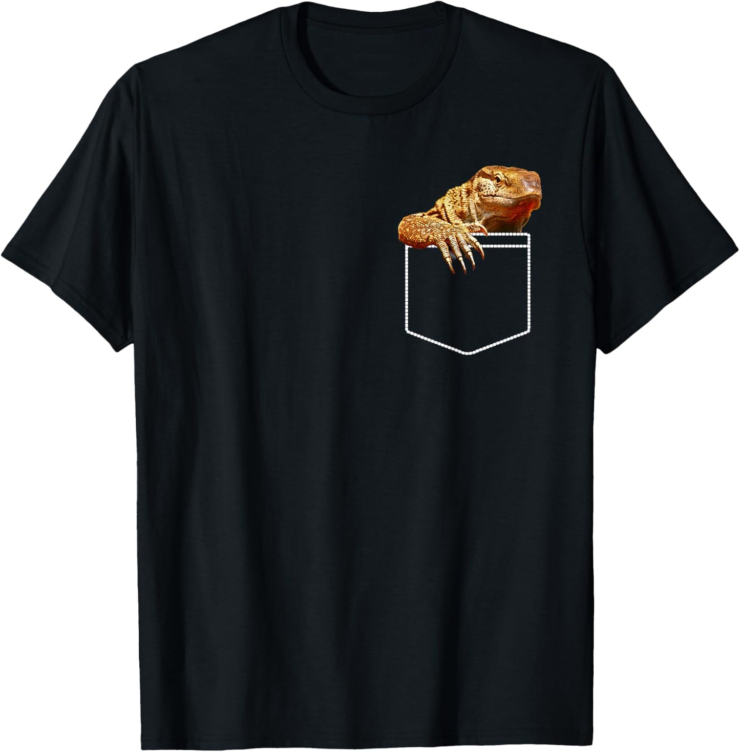 Savannah Monitor Lizard Pocket T-Shirt - T-Shirt | Black