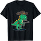 Cowboy Rodeo Dinosaur T-Rex T-Shirt - T-Shirt | Black