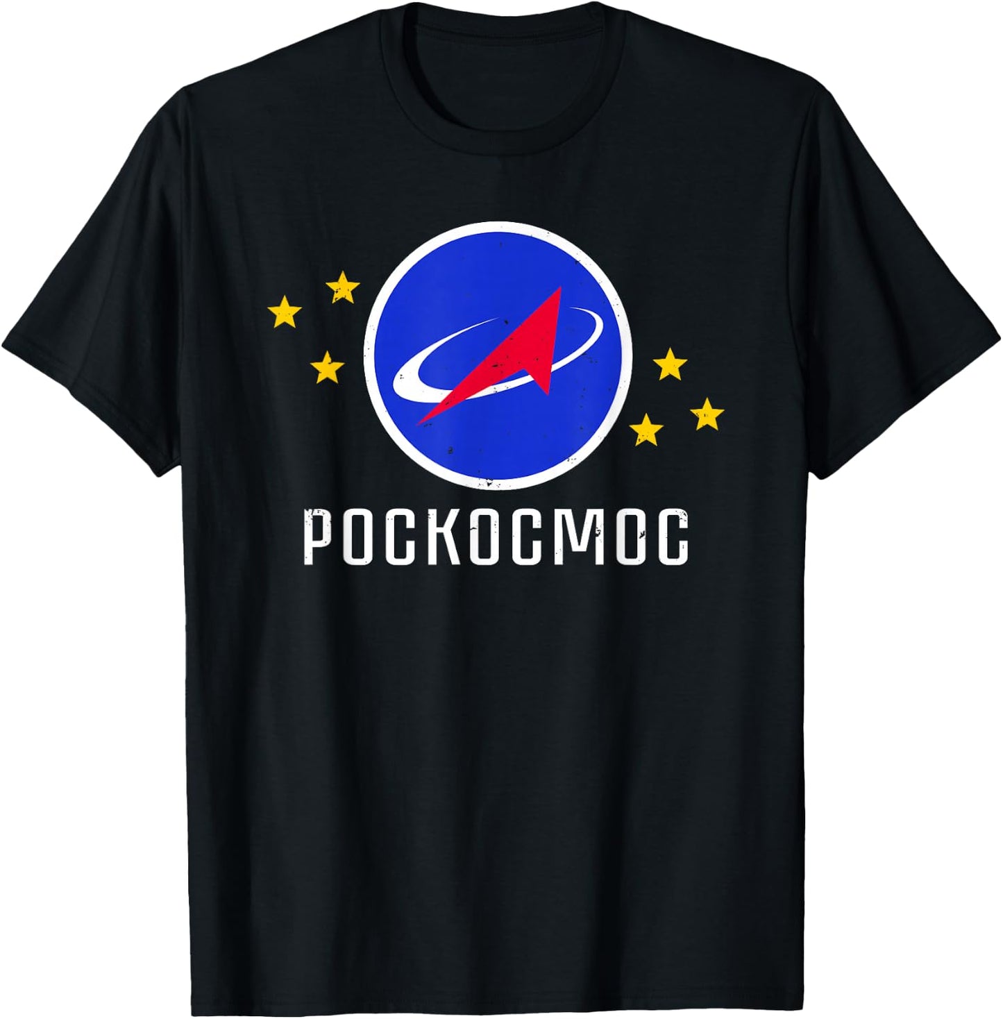 Roscosmos Space Russian Authority Russia Sputnik T-Shirt - T-Shirt | Black