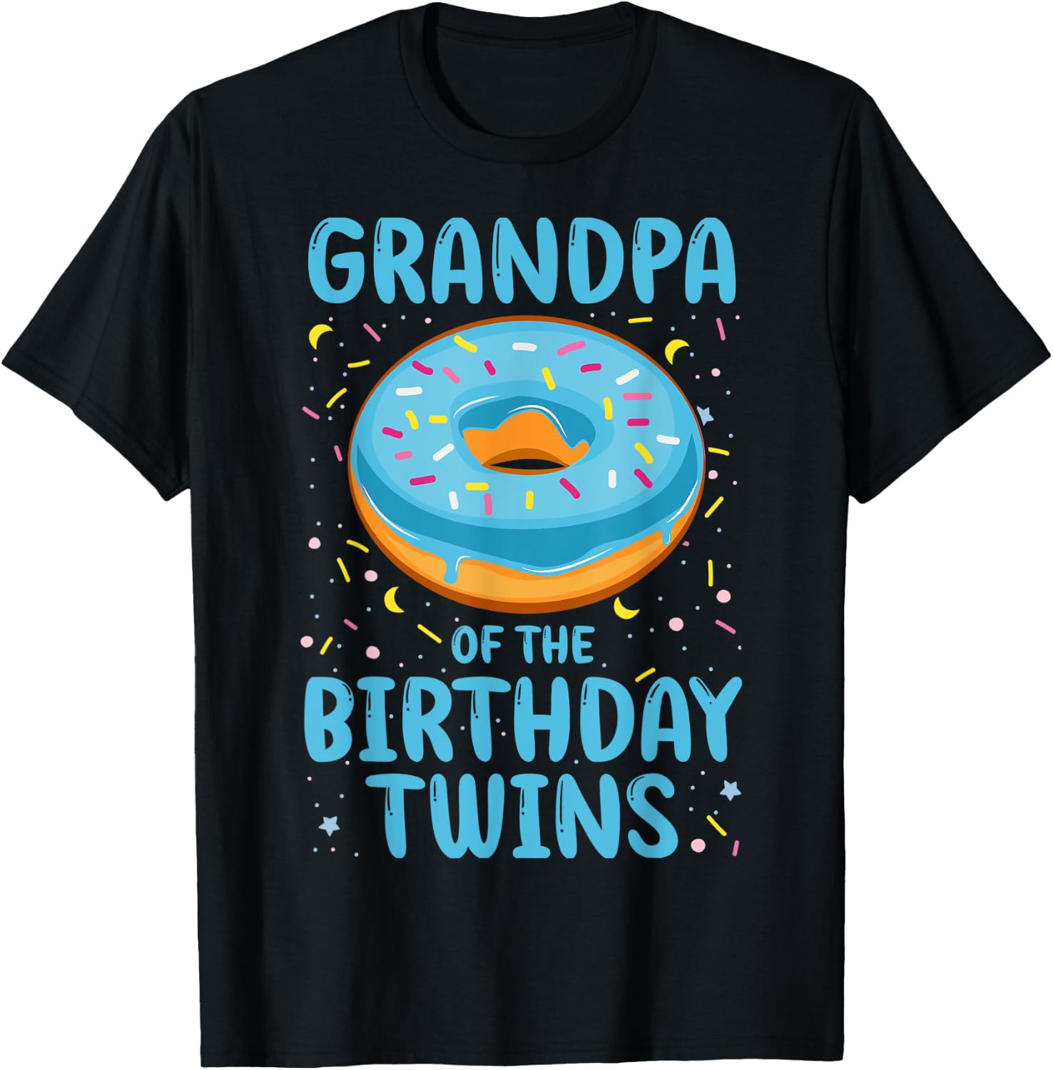 Grandpa Of The Birthday Twins T-Shirt - T-Shirt | Black