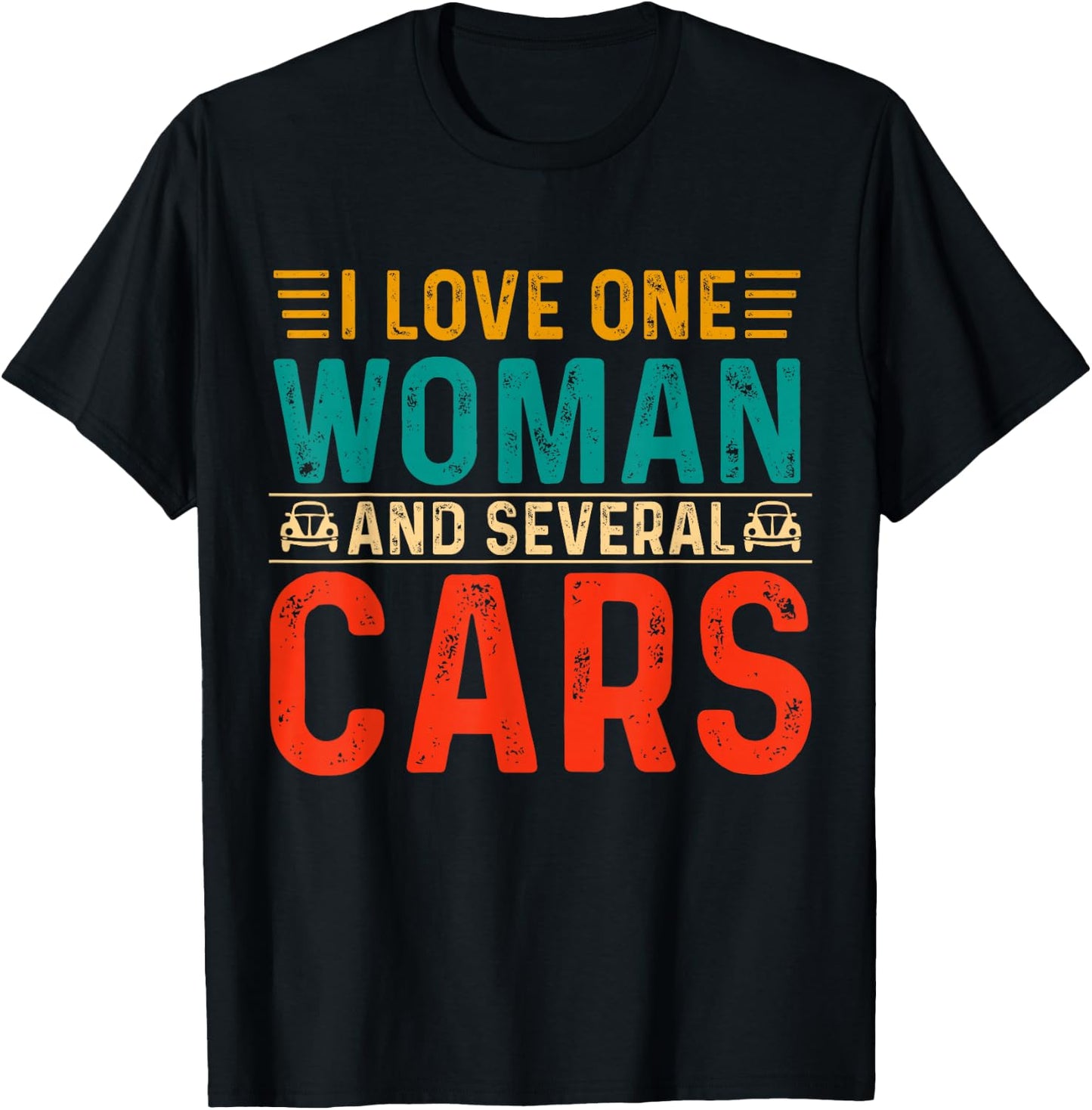 Garage Guys I Love One Woman & Several Cars Mechanic Engine T-Shirt - T-Shirt | Black