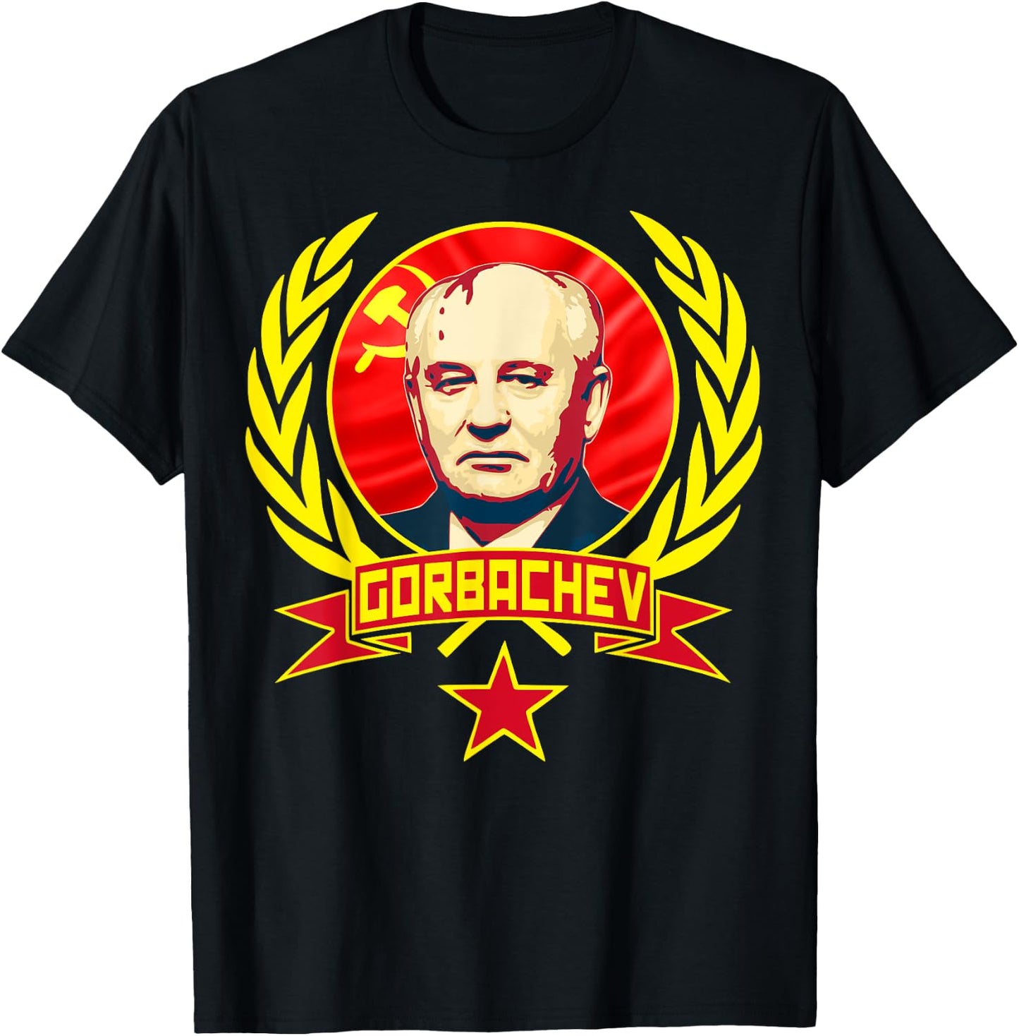 Mikhail Gorbachev Soviet Communism Propaganda T-Shirt - T-Shirt | Black