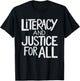 Reading Book Club Literacy and Justice for All Librarian T-Shirt - T-Shirt | Black