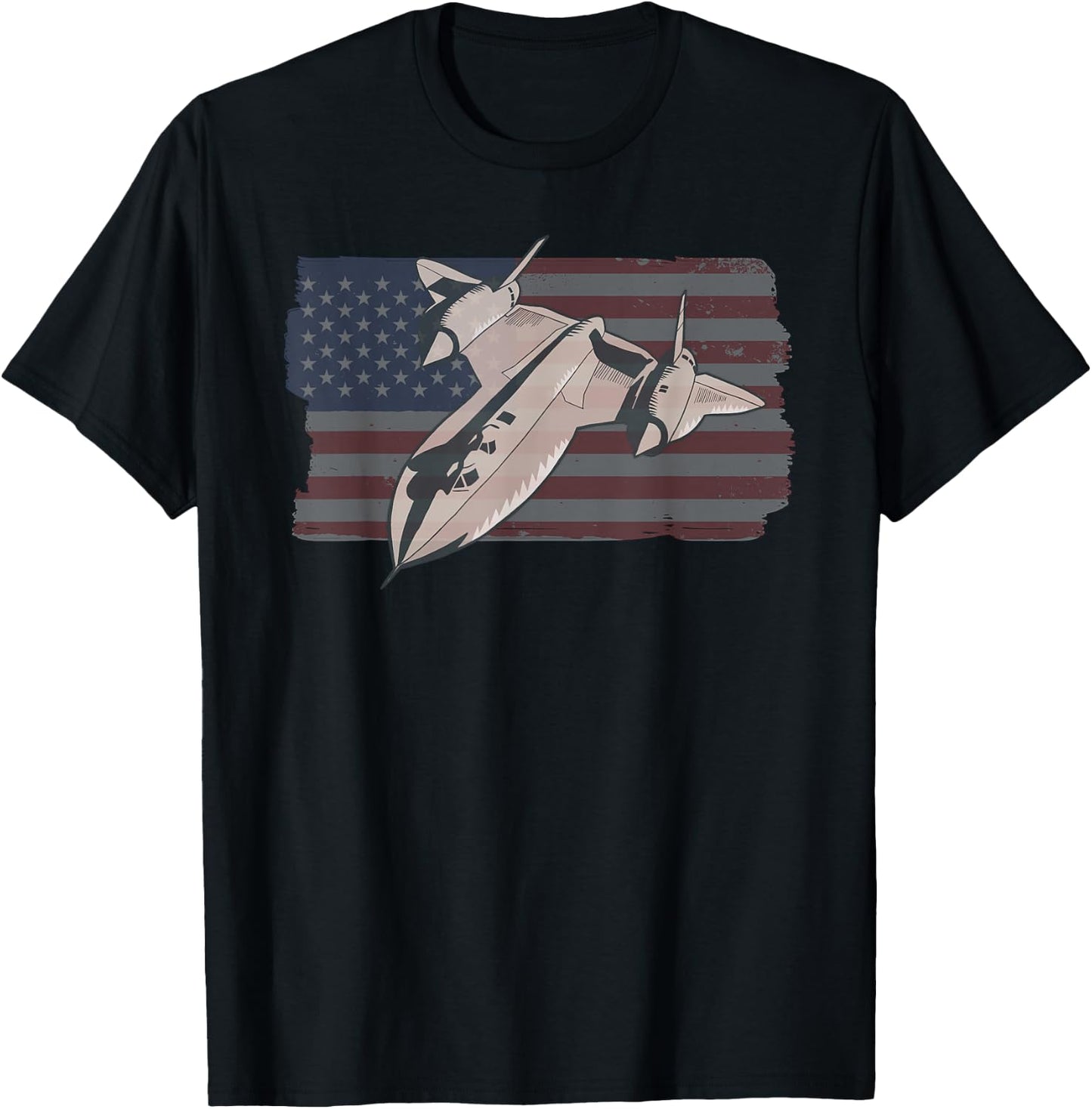 Military Aircraft SR-71 Blackbird USAF Pilot US Flag T-Shirt - T-Shirt | Black