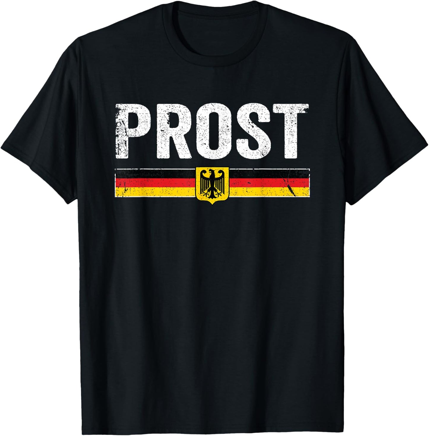Retro Oktoberfest Shirt Men Women German Flag Prost T-Shirt - T-Shirt | Black