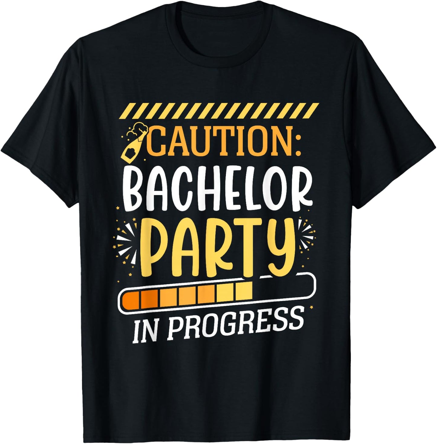 Attention! Stag Night In Gone Bachelor Bride T-Shirt - T-Shirt | Black
