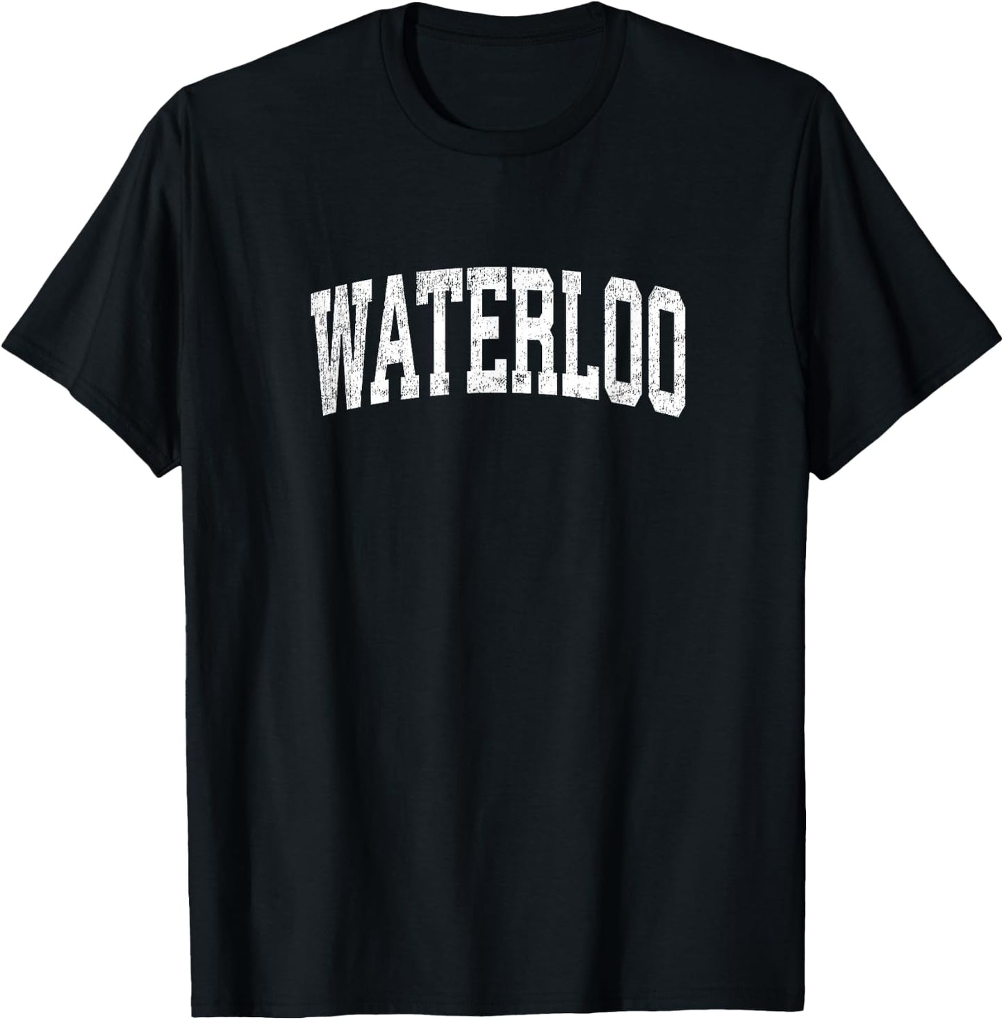 Waterloo Iowa IA Vintage Athletic Sports Design T-Shirt - T-Shirt | Black