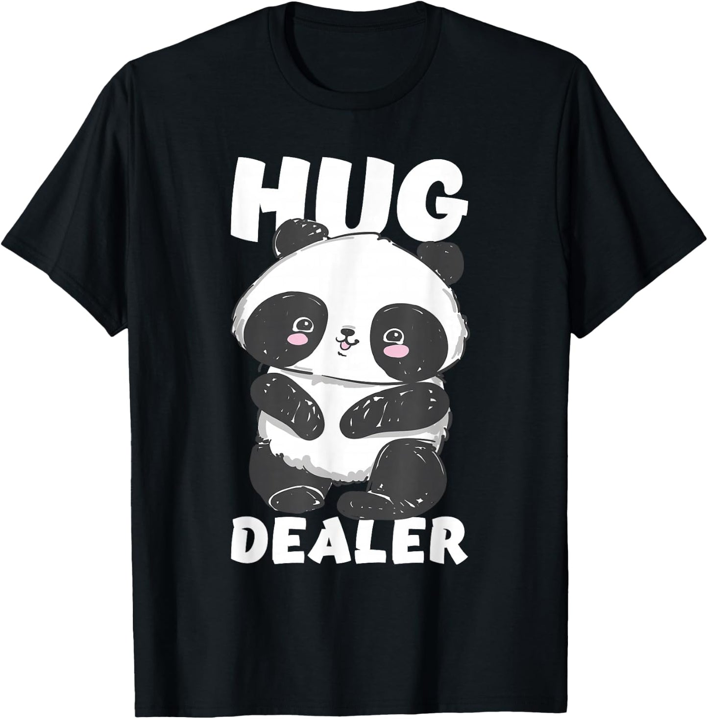 Hug Dealer - Cute Kawaii Panda Bear T-Shirt - T-Shirt | Black