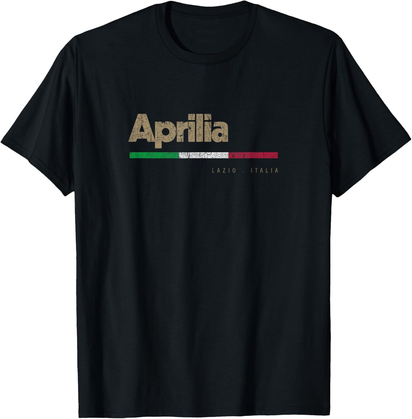 Aprilia Italian City Retro Flag Italy T-Shirt - T-Shirt | Black