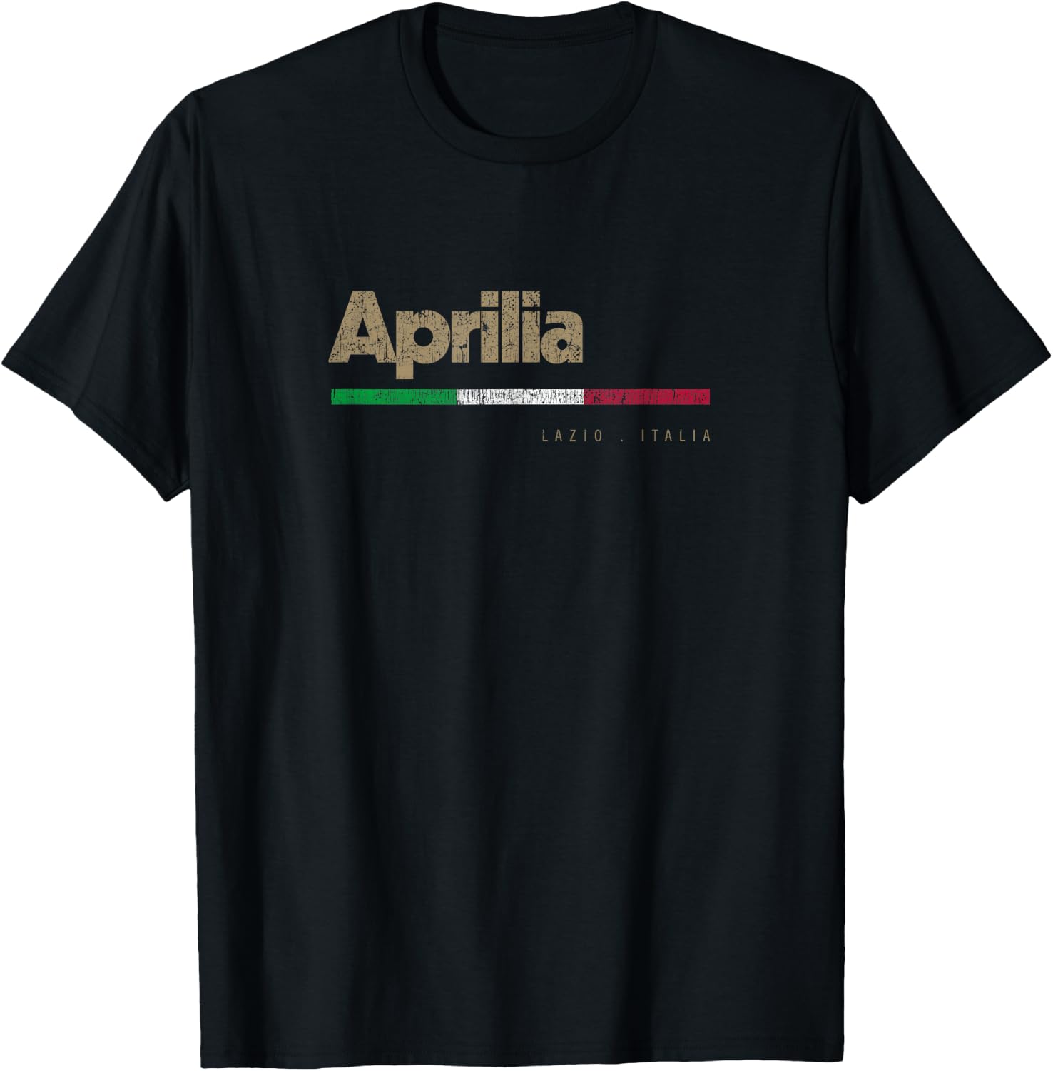 Aprilia Italian City Retro Flag Italy T-Shirt - T-Shirt | Black