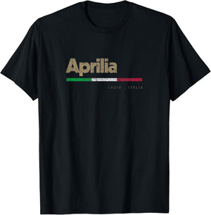 Aprilia Italian City Retro Flag Italy T-Shirt - T-Shirt | Black