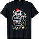 Merry Christmas Nurse Crew RN Santa's Favorite School Nurse T-Shirt - T-Shirt | Black