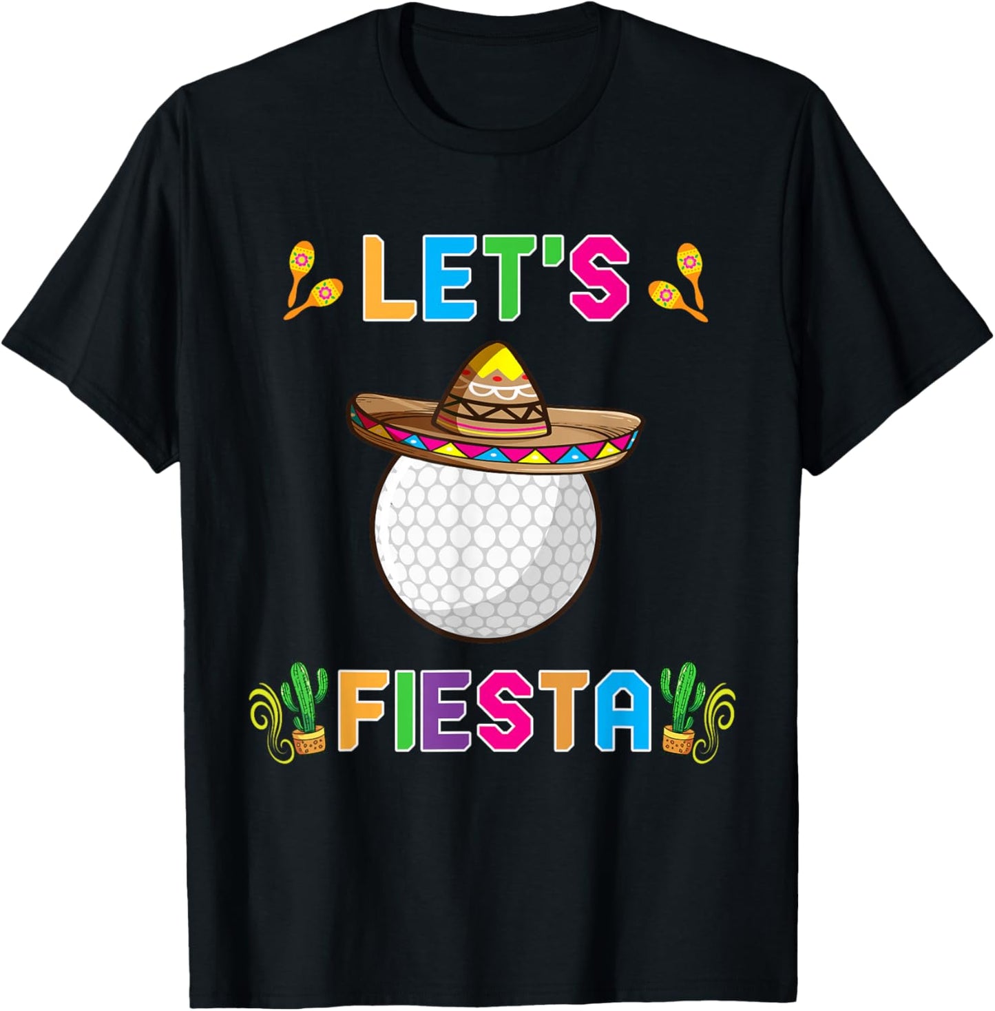 Cinco de Mayo Funny Golf Ball Let's Fiesta May 5th Kids T-Shirt - T-Shirt | Black