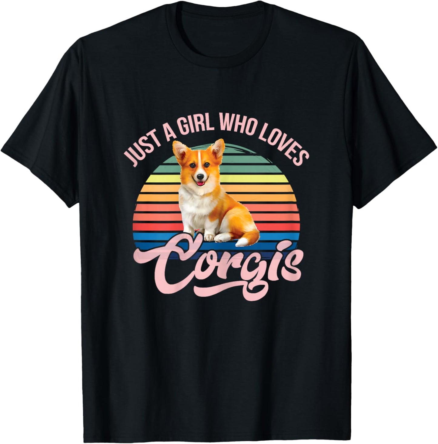 Just a girl who loves Corgis funny dog design for girls T-Shirt - T-Shirt | Black