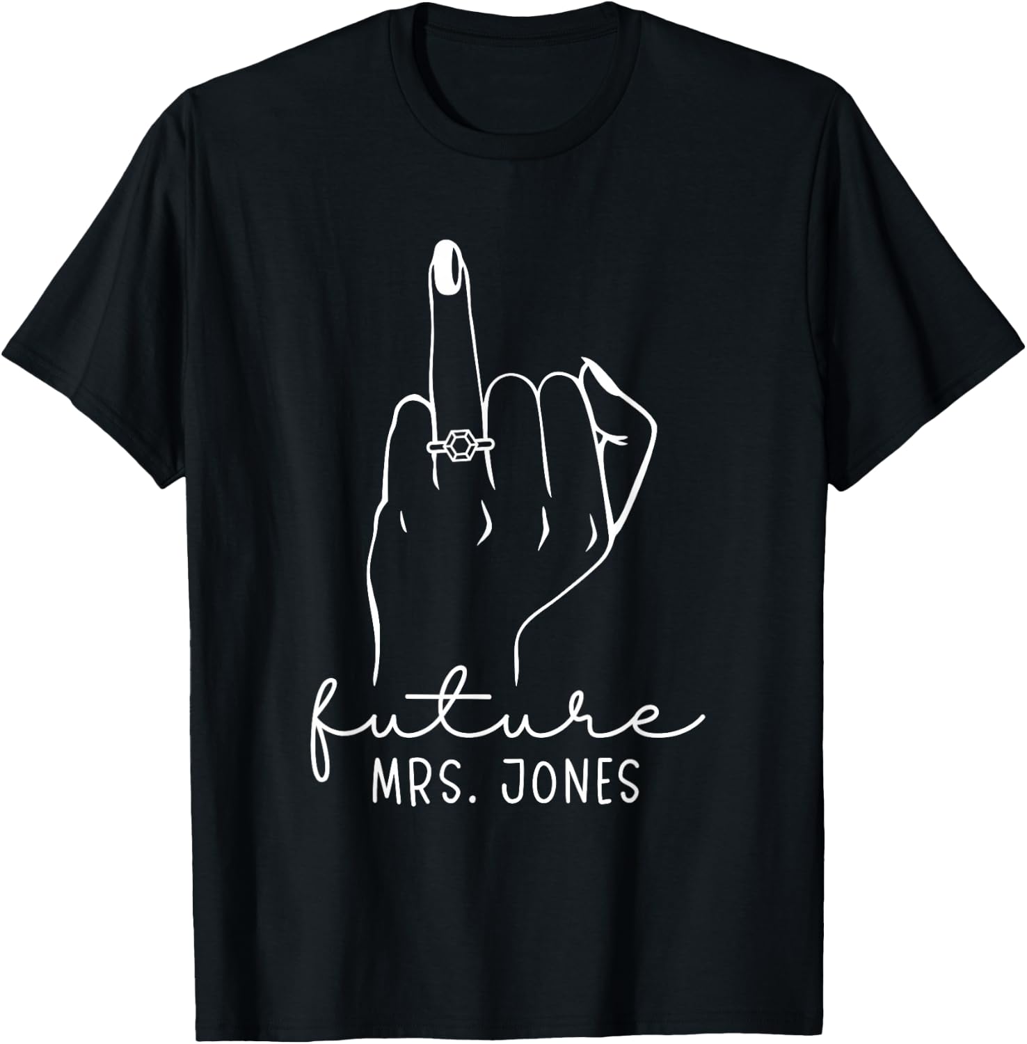 Future Mrs. Jones New Bridal to Be Fiance Bachelorette T-Shirt - T-Shirt | Black