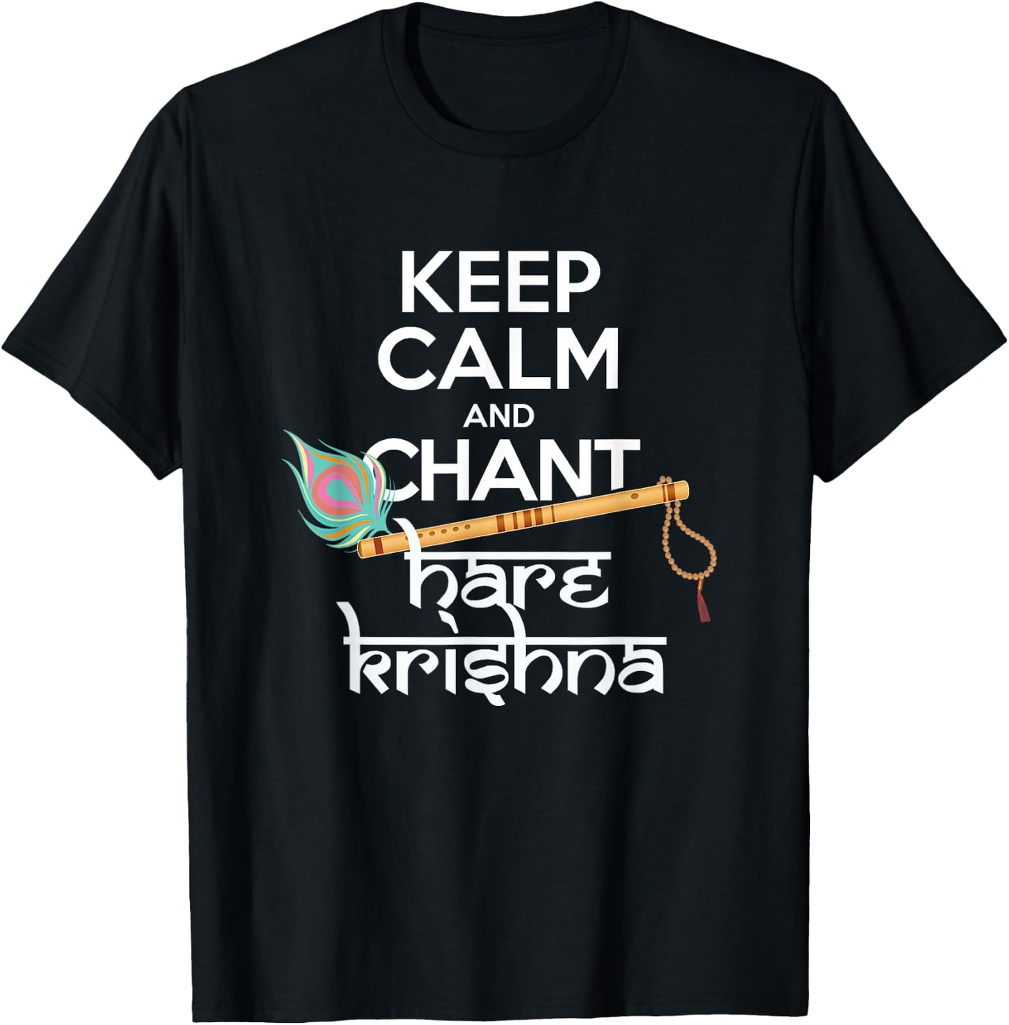 Keep Calm and Chant Hare Krishna Mantra Chanting Hinduism T-Shirt - T-Shirt | Black