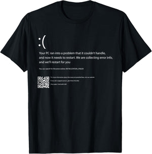 Blue Screen of Death Computer Crash BSOD Geek IT Costume T-Shirt - T-Shirt | Black