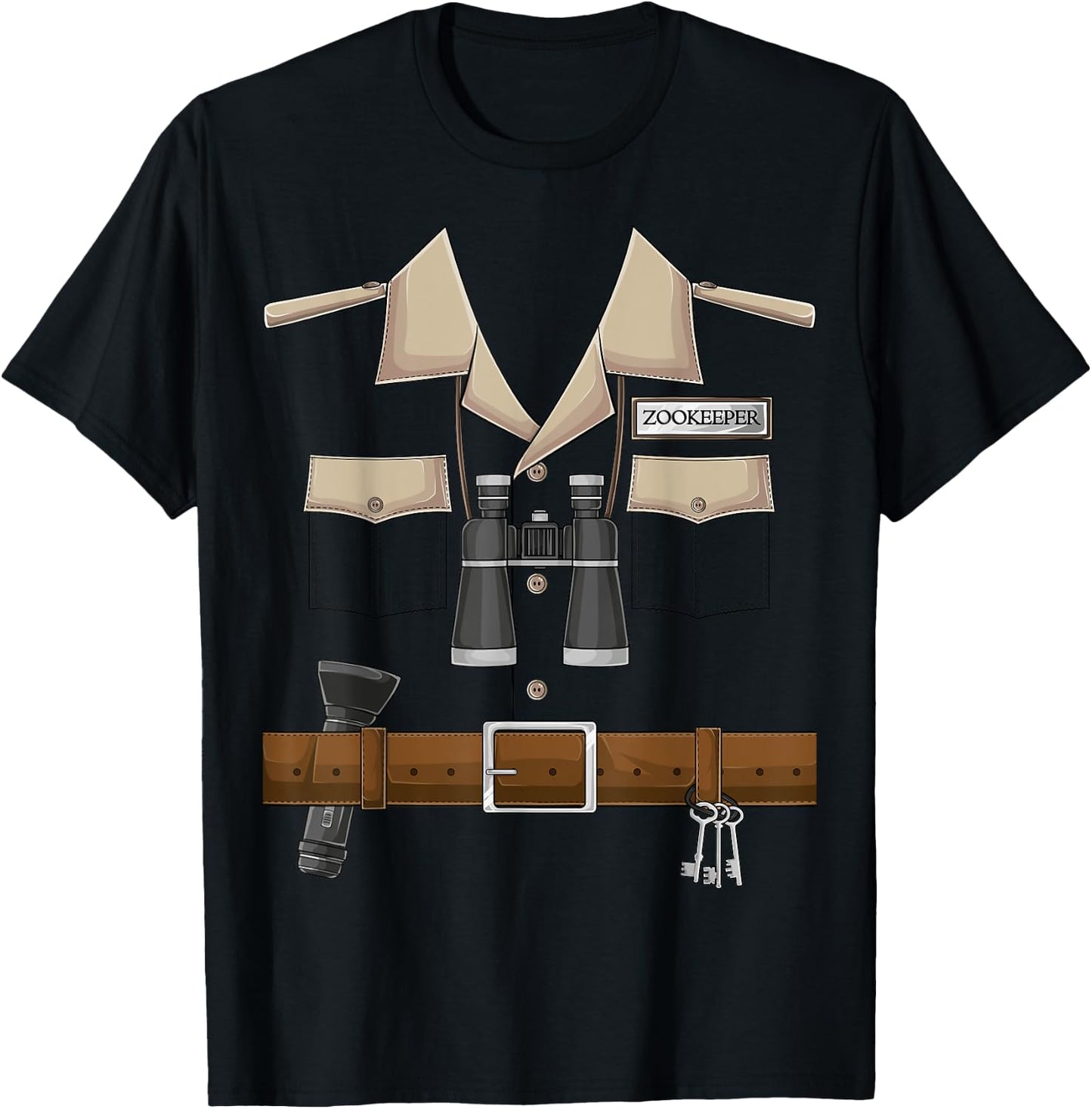 Zookeeper Halloween Costume DIY Safari Zoo Keeper Explorer T-Shirt - T-Shirt | Black