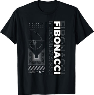 Fibonacci Golden Spiral T-Shirt - T-Shirt | Black