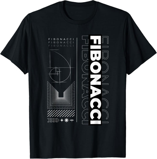Fibonacci Golden Spiral T-Shirt - T-Shirt | Black