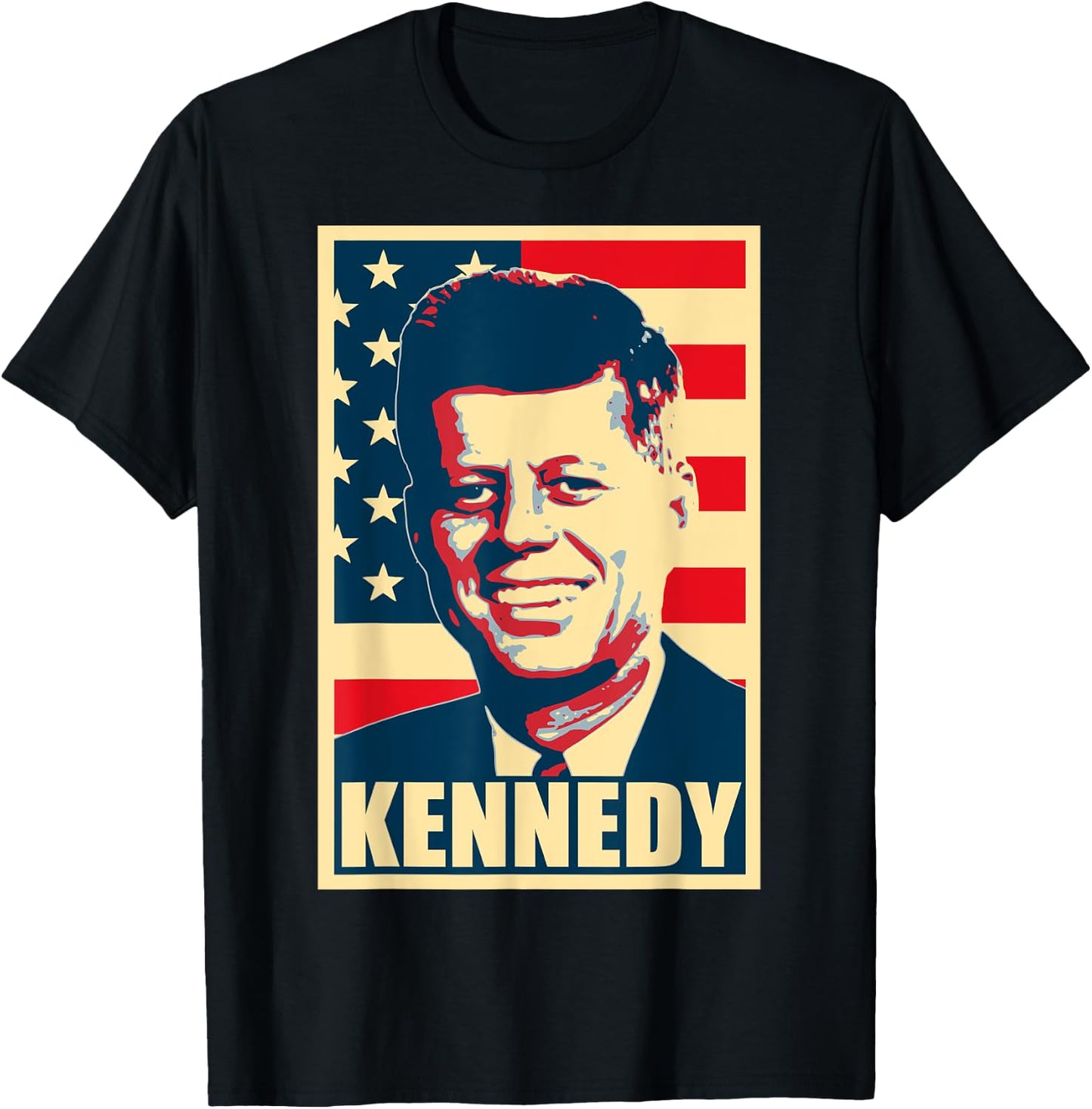 History And Politics Store JFK American Propaganda , -Adults & Youth, Black, Small, Short Sleeve T-Shirt - T-Shirt | Black