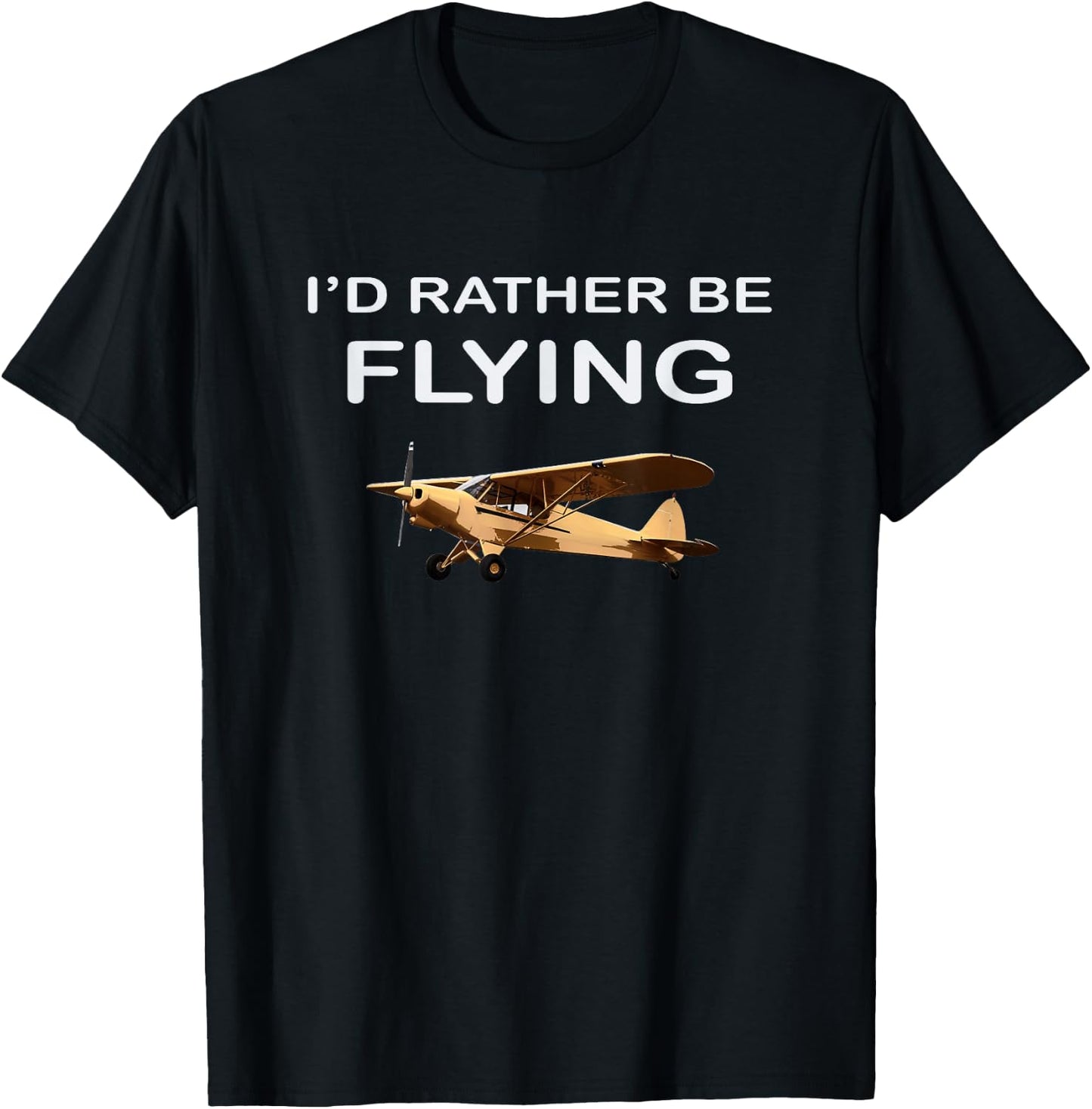 I'd Rather Be Flying Pilot Airplane Aviation Gift T-Shirt - T-Shirt | Black