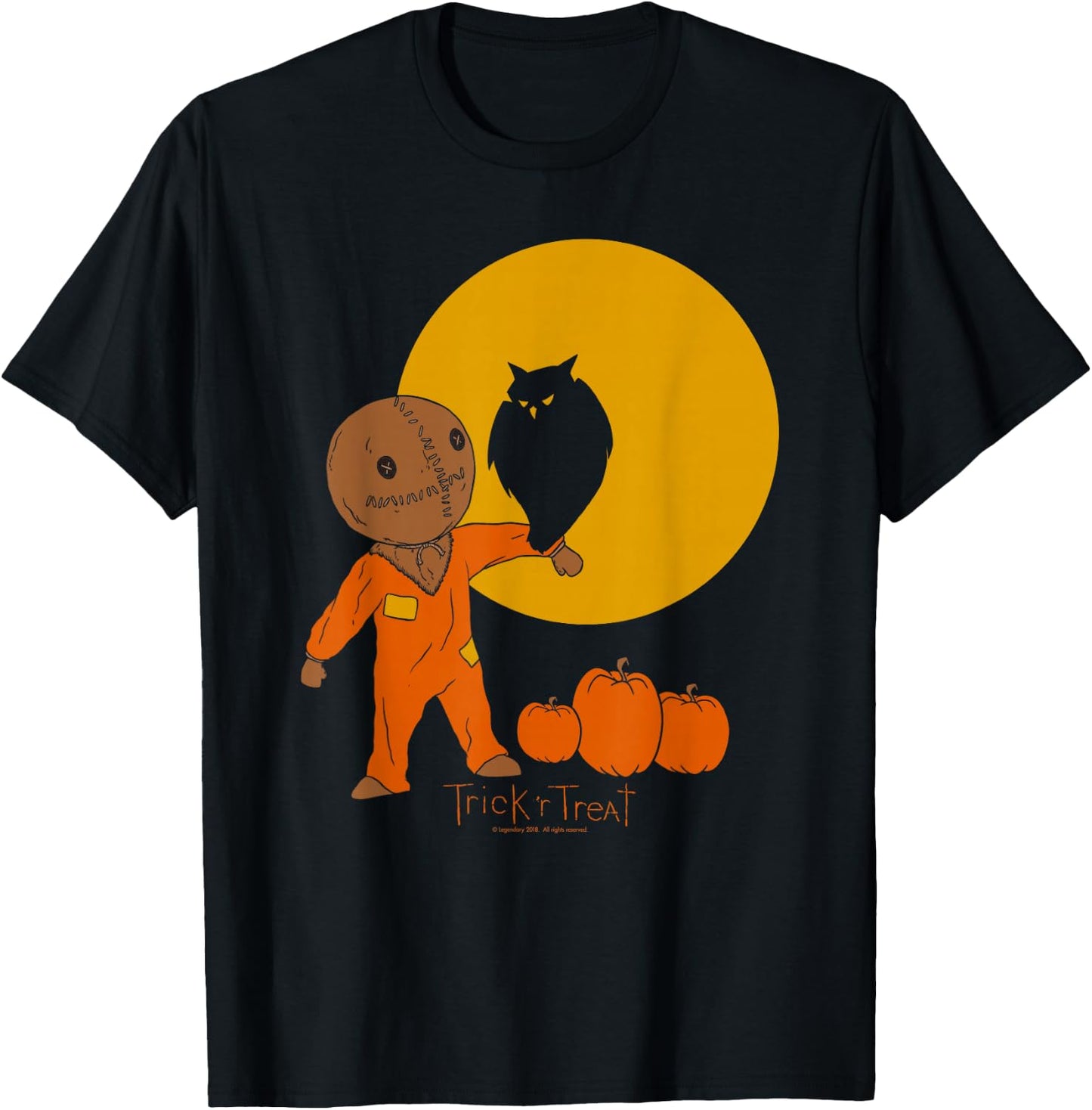 Trick 'r Treat Sam with Owl and Moon T-Shirt - T-Shirt | Black