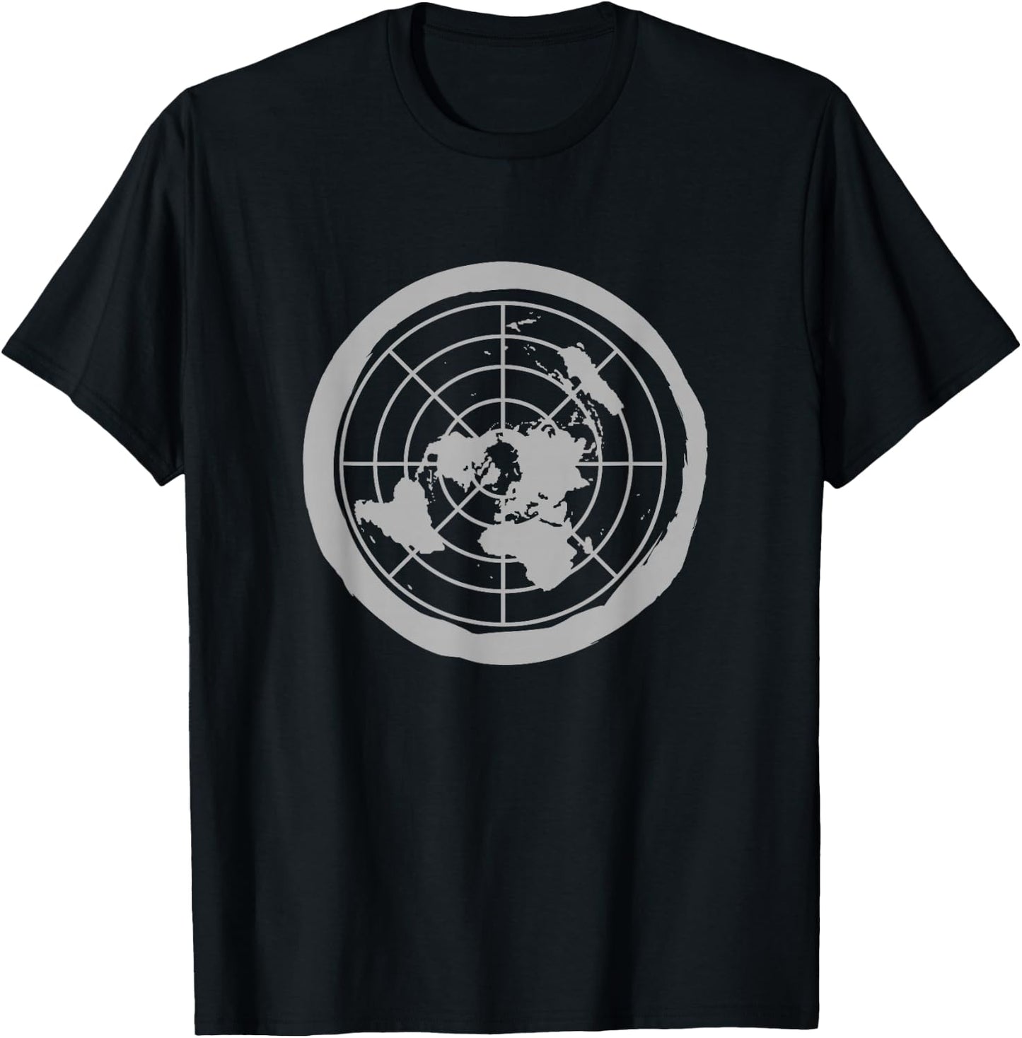 Map of Flat Earth T-Shirt - T-Shirt | Black