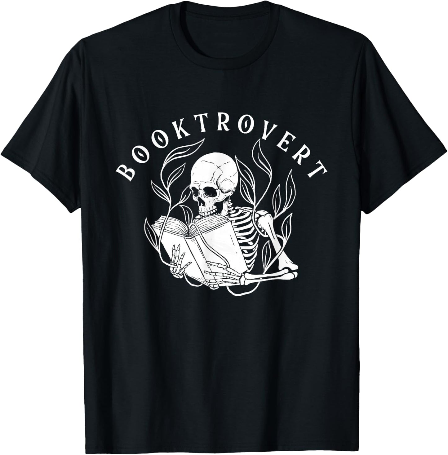 Booktrovert - Skeleton Book Lover Bookish Bookworm Reading T-Shirt - T-Shirt | Black