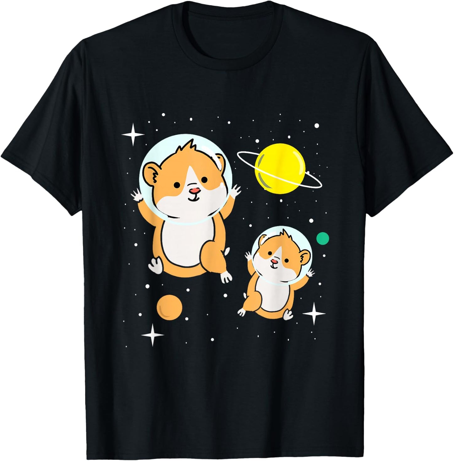 Hamster In Space Hamster Lover Gift T-Shirt - T-Shirt | Black