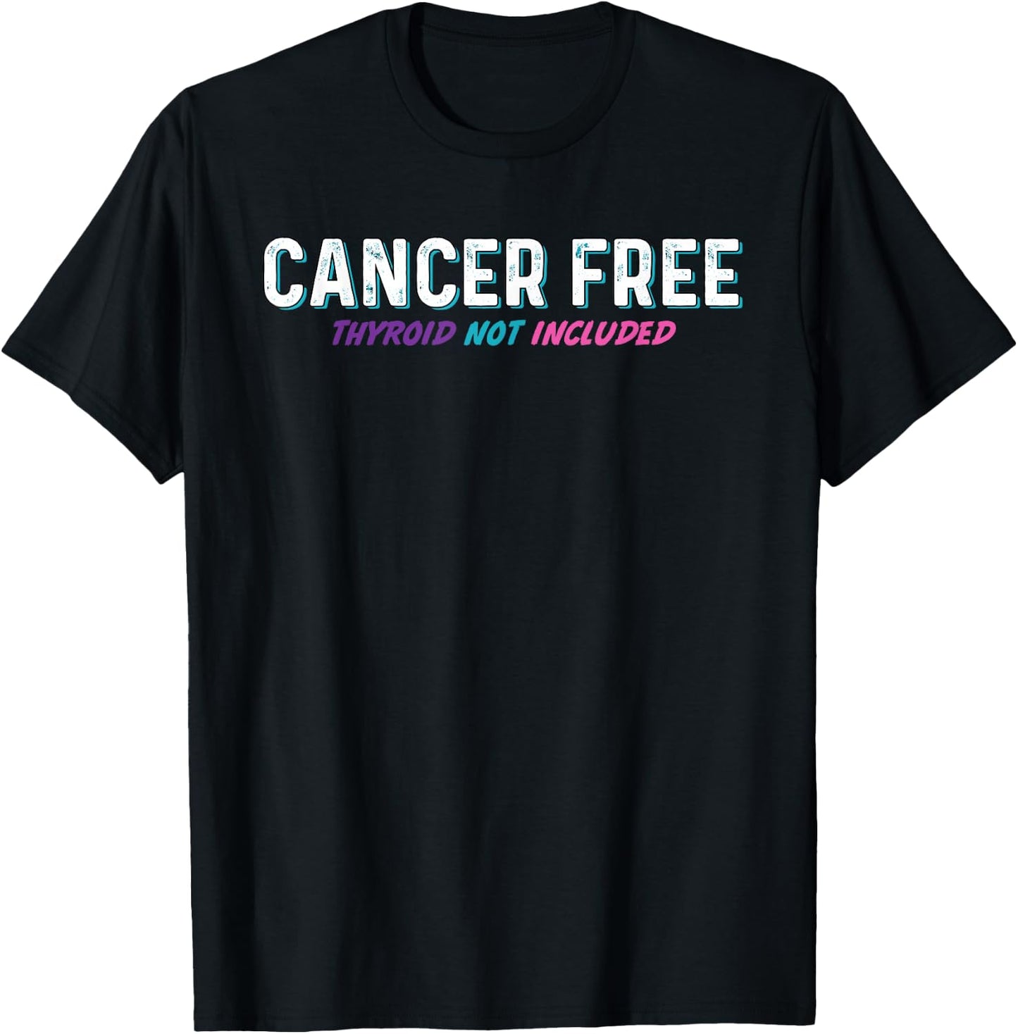 Thyroid Cancer Free- Survivor Thyroid Cancer Support Ribbon T-Shirt - T-Shirt | Black