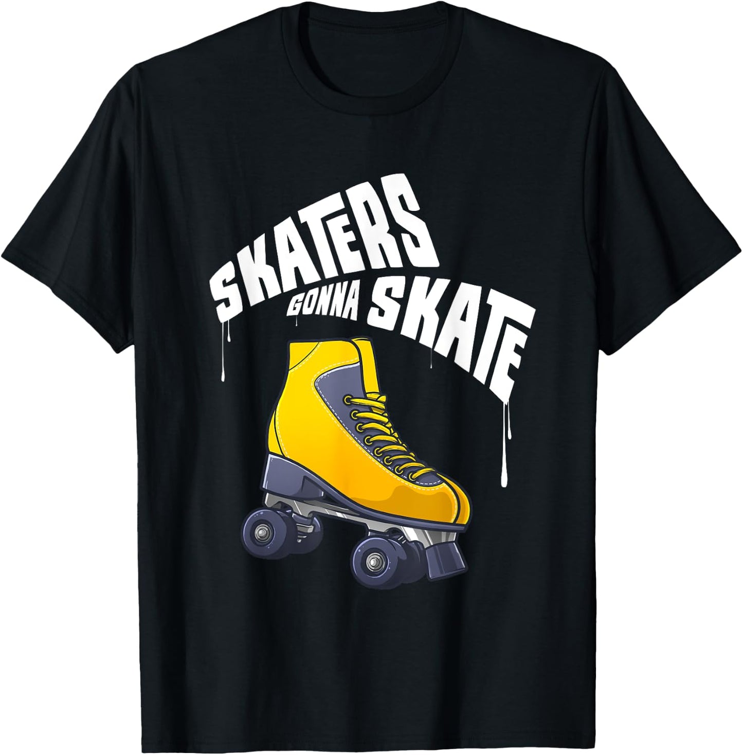 Funny Roller Skating Art Men Women Boys Girls Roller Skater T-Shirt - T-Shirt | Black