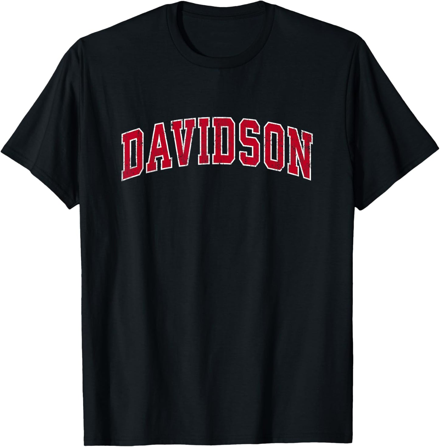 Davidson Tennessee TN Vintage Sports Design Red Design T-Shirt - T-Shirt | Black