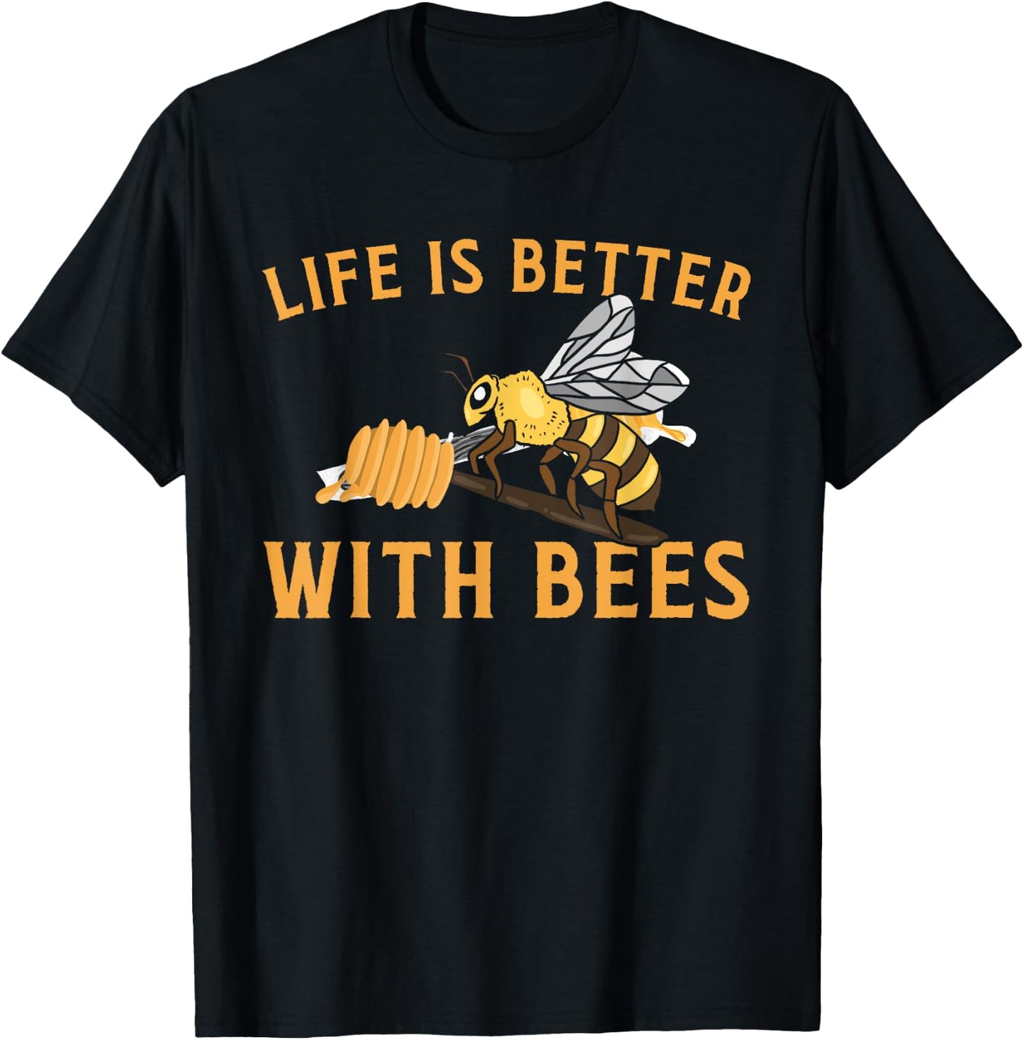 Cool Bee Design Women Honey Bumble Bee Beekeeping T-Shirt - T-Shirt | Black